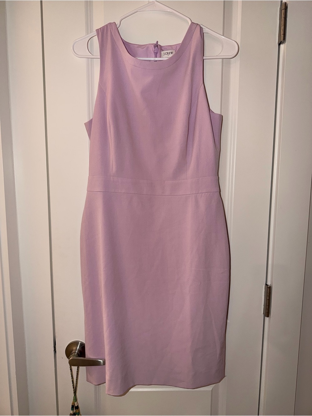 J. Crew Sleeveless Midi Sheath Dress in Soft Lilac